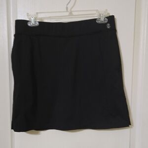 Izod Black A-Line Skort with Subtle Logo